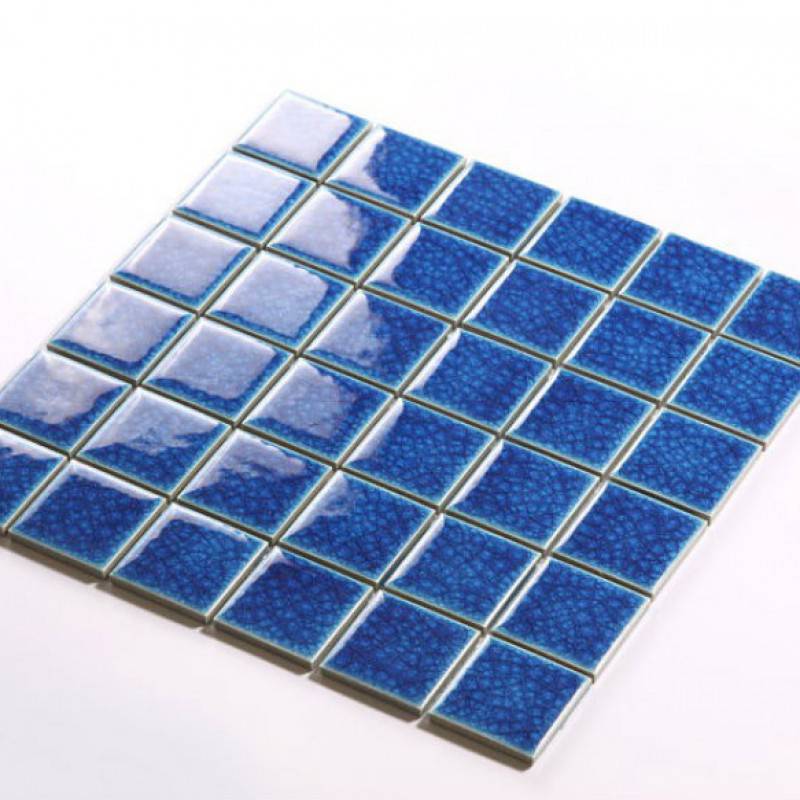 Gạch Mosaic Gốm Sứ Trang Trí Ốp Lát Bể Bơi 48x48x5mm Đơn Màu EG-55391B