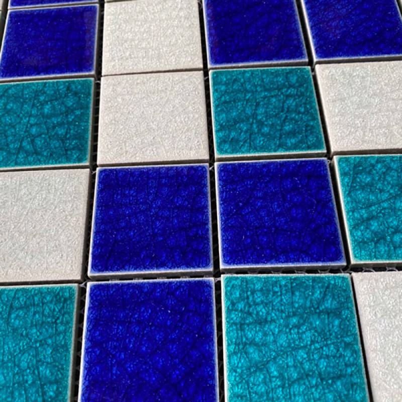 Gạch Mosaic Gốm Sứ Trang Trí Ốp Lát Bể Bơi 48x48x4mm Phối Màu EG-694H4B