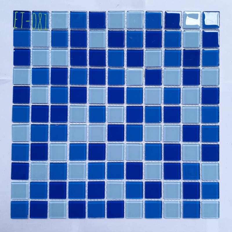 Gạch Mosaic Thủy Tinh Ốp Lát Trang Trí 25*25*3.8mm Trộn Màu ET-081