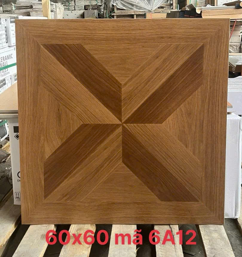 Gạch giả gỗ 600x600mm xương đá nhập khẩu mã GG6A12