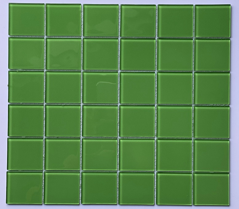 Gạch Mosaic Thủy Tinh Chip 48x48mm Xanh Lá Cây 4830