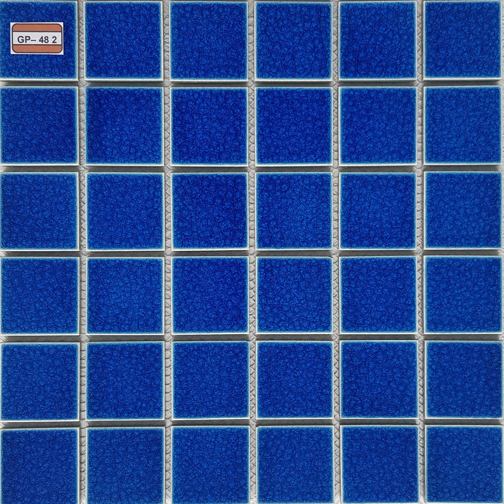 Gạch Mosaic 48x48mm Gốm Men Rạn Đôi Xanh Dương Đậm GP-482