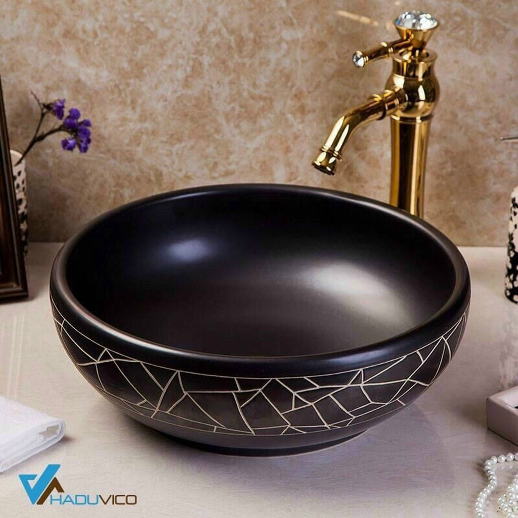 Chậu lavabo đen China (nhiều mẫu mã tùy chọn)