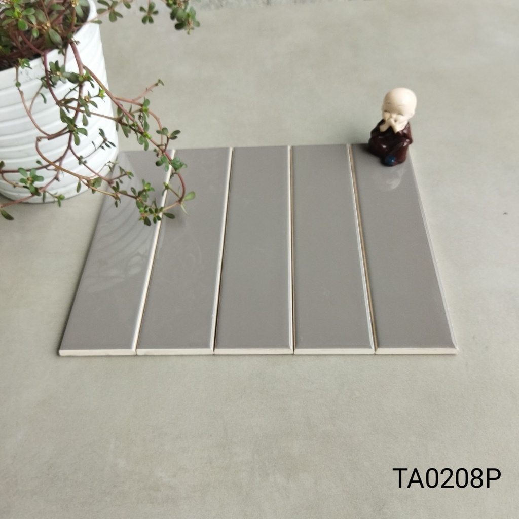 Gạch Thẻ 50x200mm Bóng Phẳng Màu Nâu Mã TA0208P