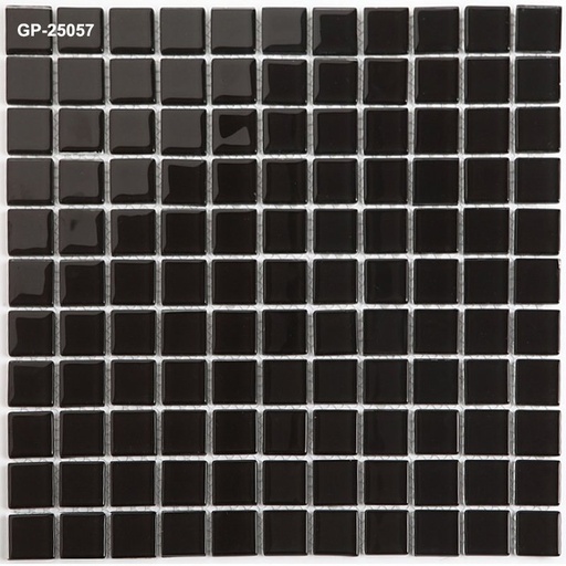 [GP-25057] Gạch Mosaic Thủy Tinh Chip 25x25mm Màu Đen GP-25057