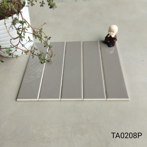 [TA0208P] Gạch Thẻ 50x200mm Bóng Phẳng Màu Nâu Mã TA0208P